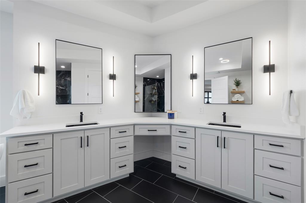 62 Main Street, Unit 200 Colleyville, TX 76034 - Photo 20 of 37 a spacious bathroom with double sink and a mirror