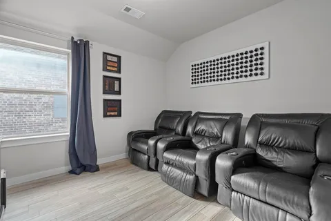 a living room with furniture