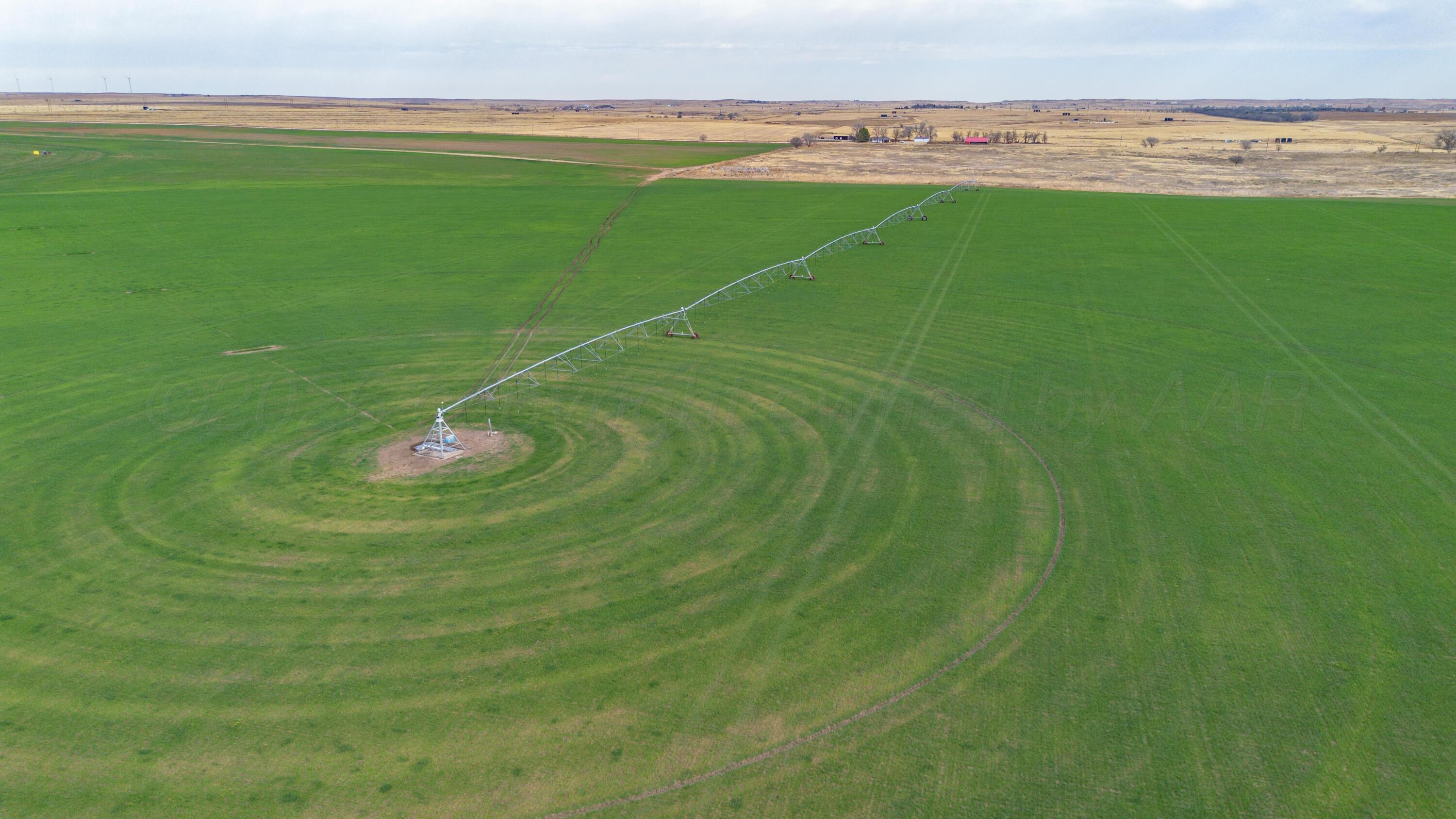 a view of a green field with clear sky