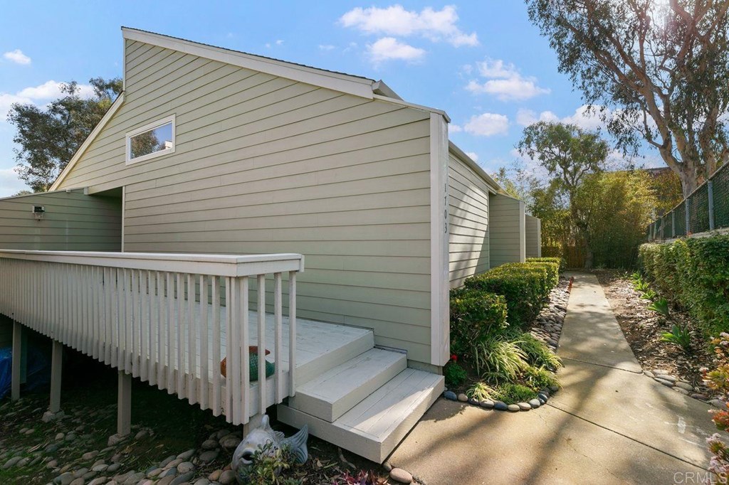 a view of a chair in front of house