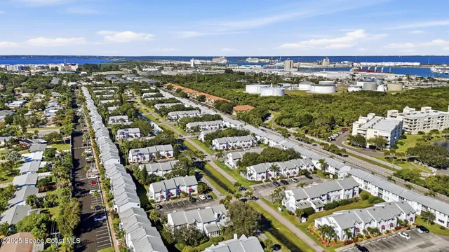 an aerial view of a city