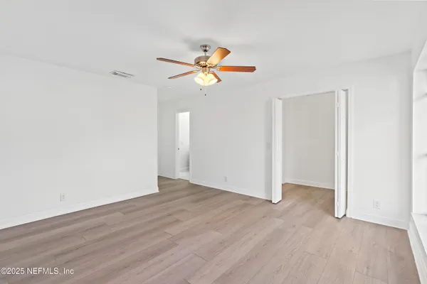 an empty room with a window