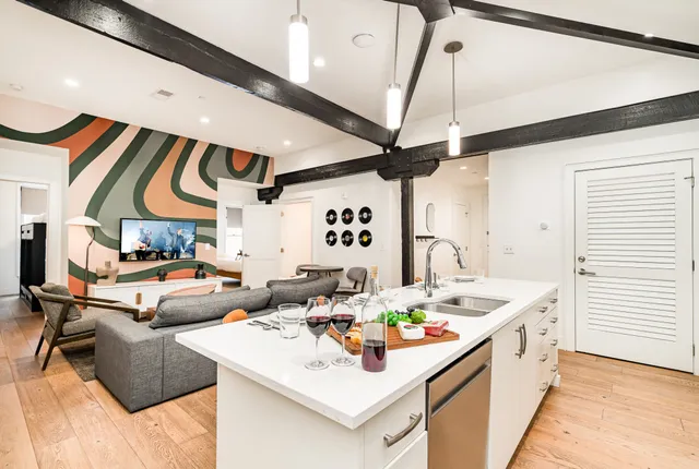 a very nice looking room with a large window