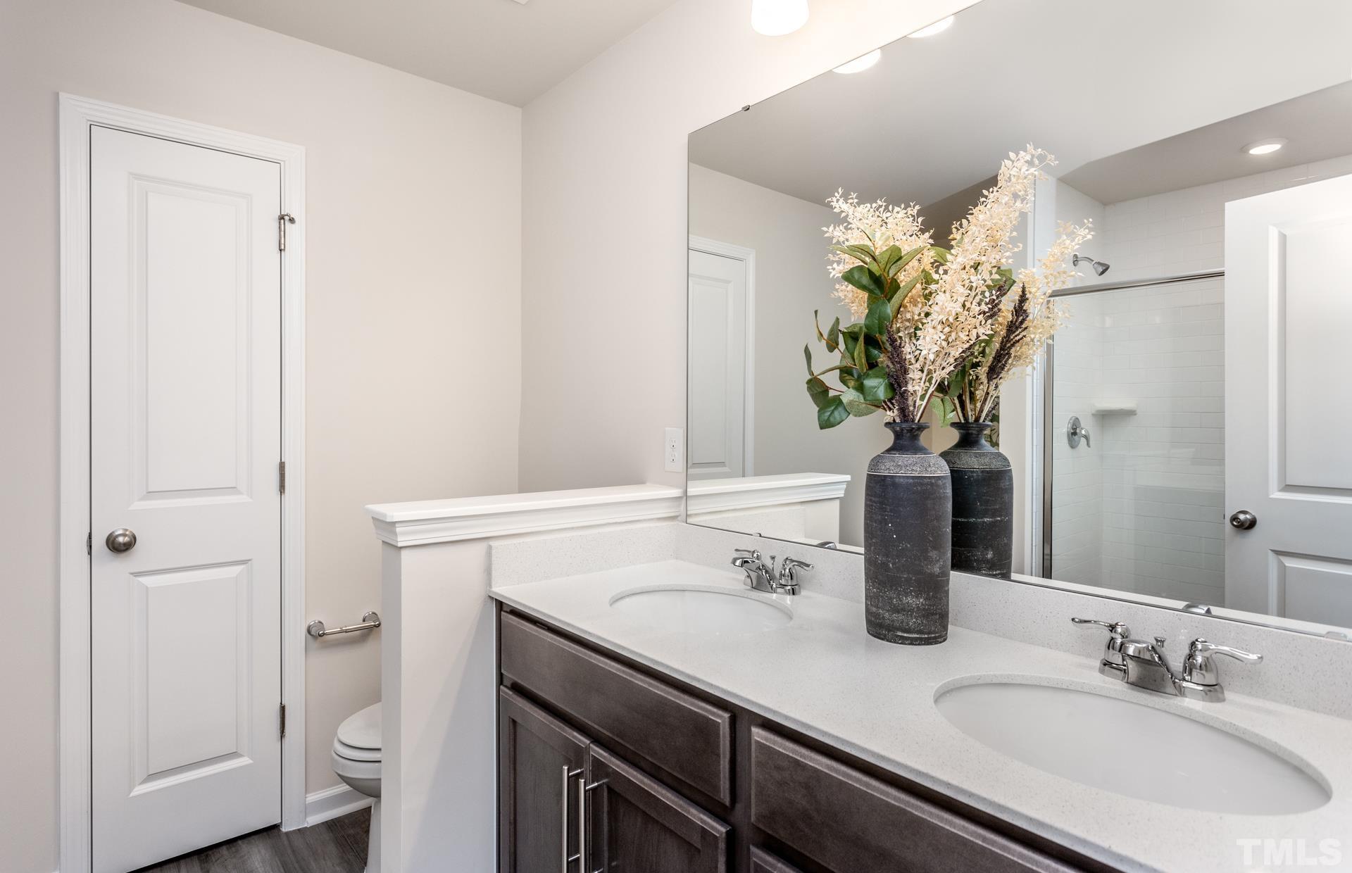 3505 Dragonfly River Court Raleigh, NC 27604 - Photo 20 of 28 a bathroom with a sink a vanity and a mirror