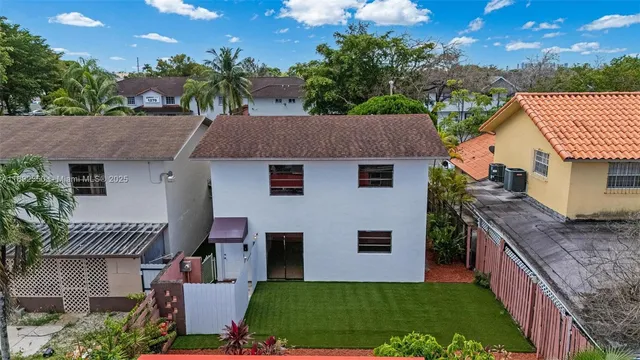 an aerial view of multiple house