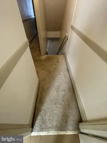 a view of a room with windows