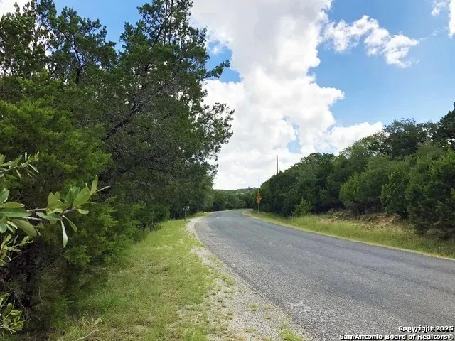 a view of a pathway both side of grassy field with shrub