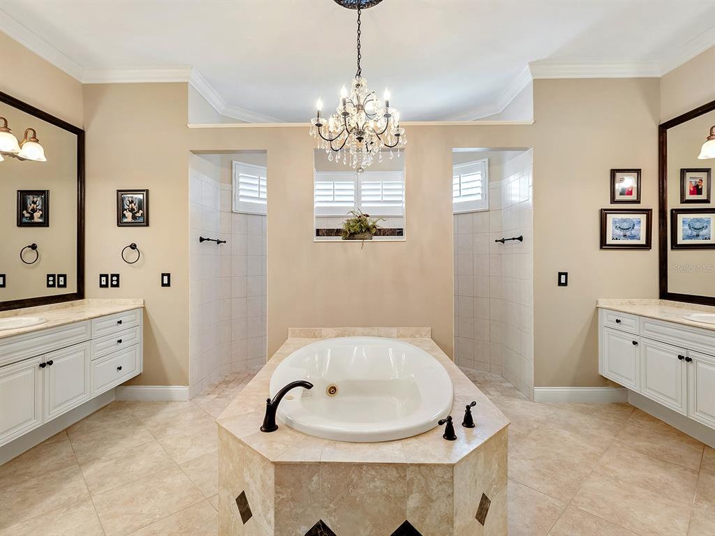 10528 Cheval Place Lakewood Ranch, FL 34202 - Photo 37 of 71 a bathroom with a tub sink and mirror