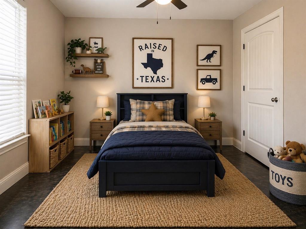 212 East Walker Street Denison, TX 75021 - Photo 8 of 12 2nd Bedroom. Furniture shown is for illustrative purposes only (virtual staging)