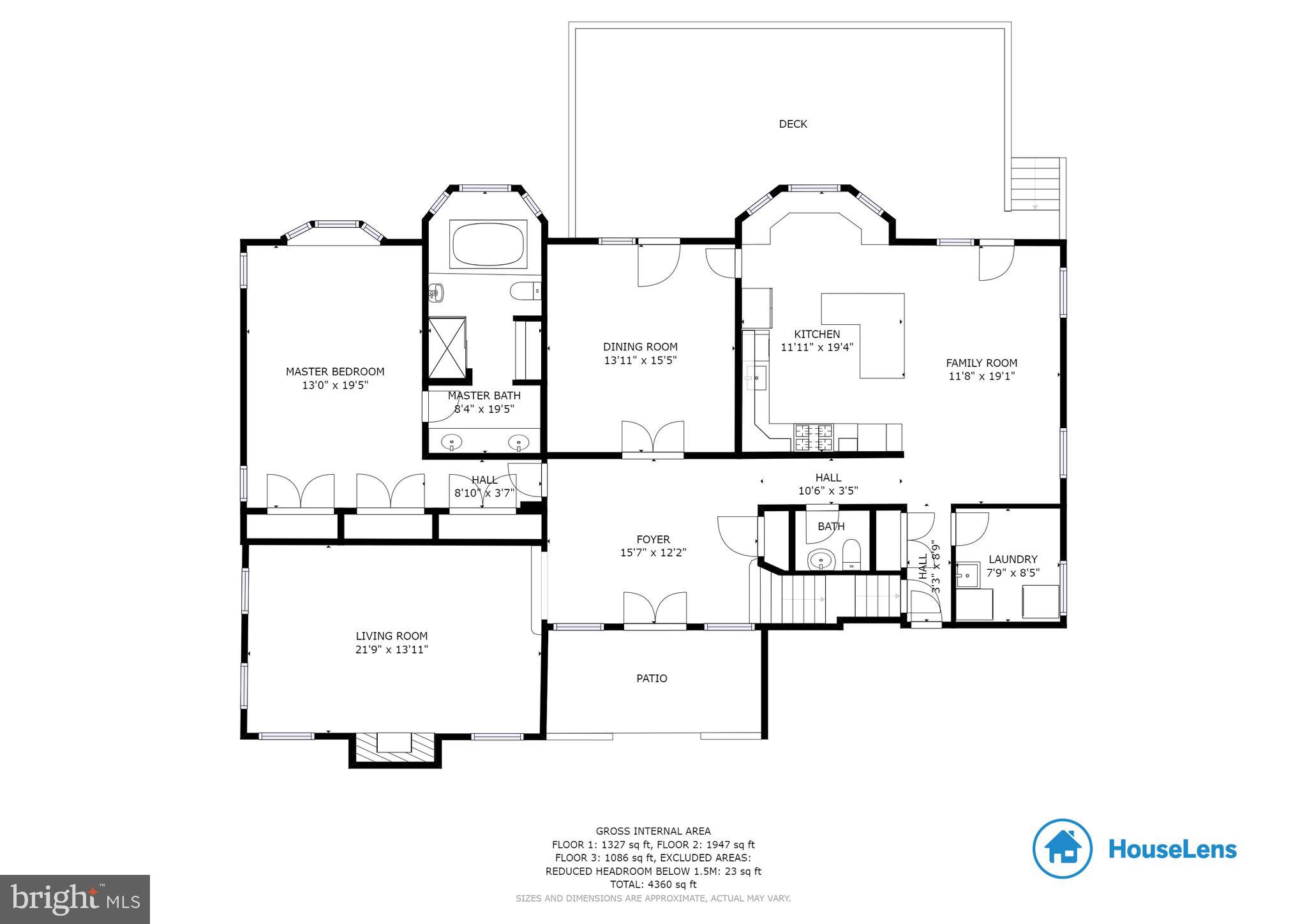 7346 Hooking Road McLean, VA 22101 - Photo 51 of 53 main floor plan and room measurements