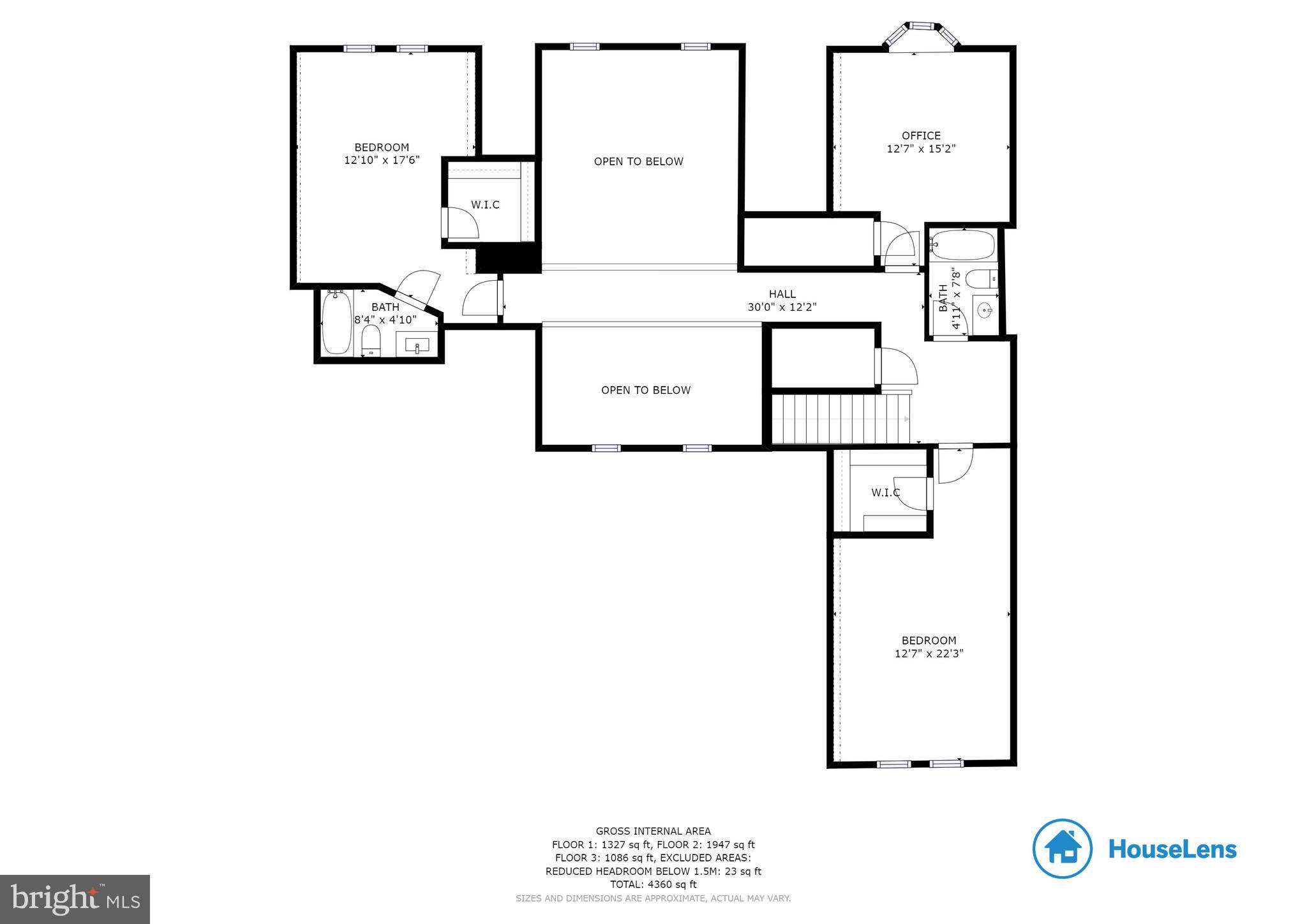 7346 Hooking Road McLean, VA 22101 - Photo 52 of 53 Upper floor plan with room measurements