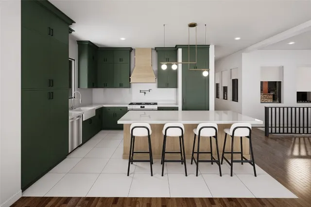 a bedroom with furniture and a wooden floor