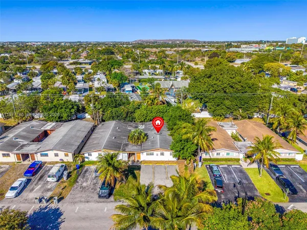 an aerial view of a city