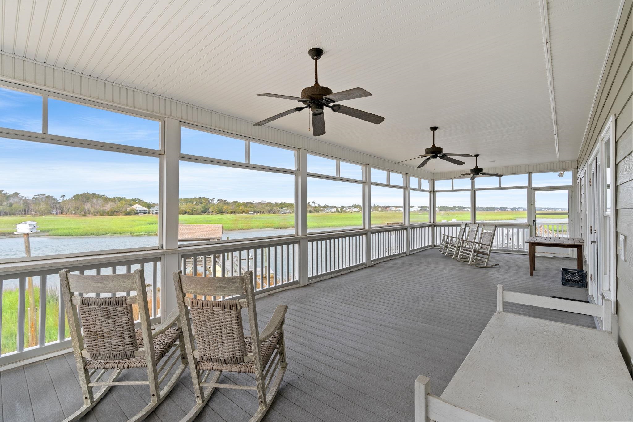 187 Myrtle Avenue Pawleys Island, SC 29585 - Photo 11 of 43 Rear Porch View to Creek