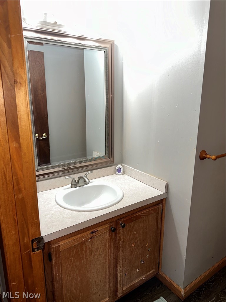 7495 Johnnycake Ridge Road Mentor, OH 44060 - Photo 28 of 50 Bathroom featuring hardwood / wood-style flooring and vanity