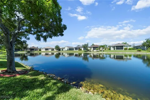 a view of a lake with houses
