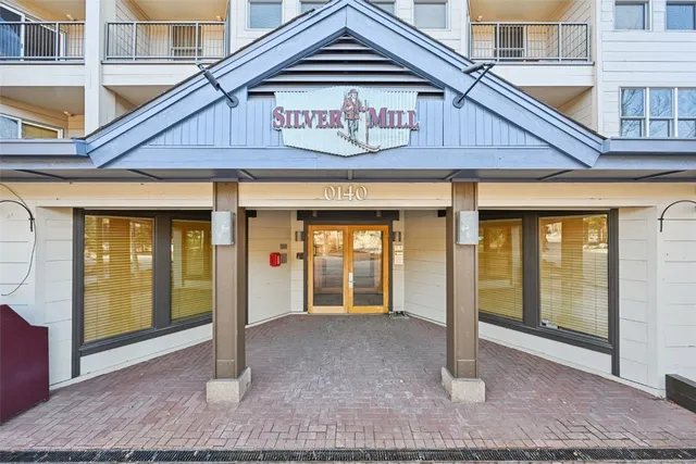 a front view of a building