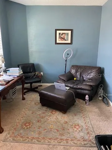 a living room with furniture