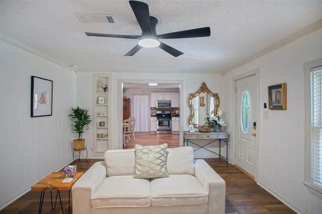 a living room with furniture