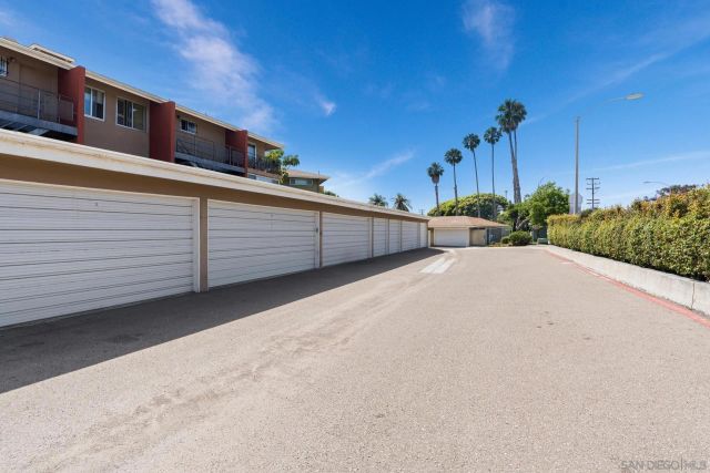 a living room with closet