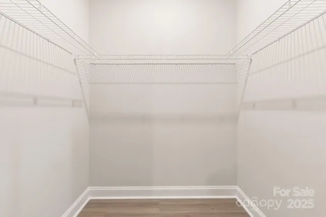 a view of small space with racks on the wall