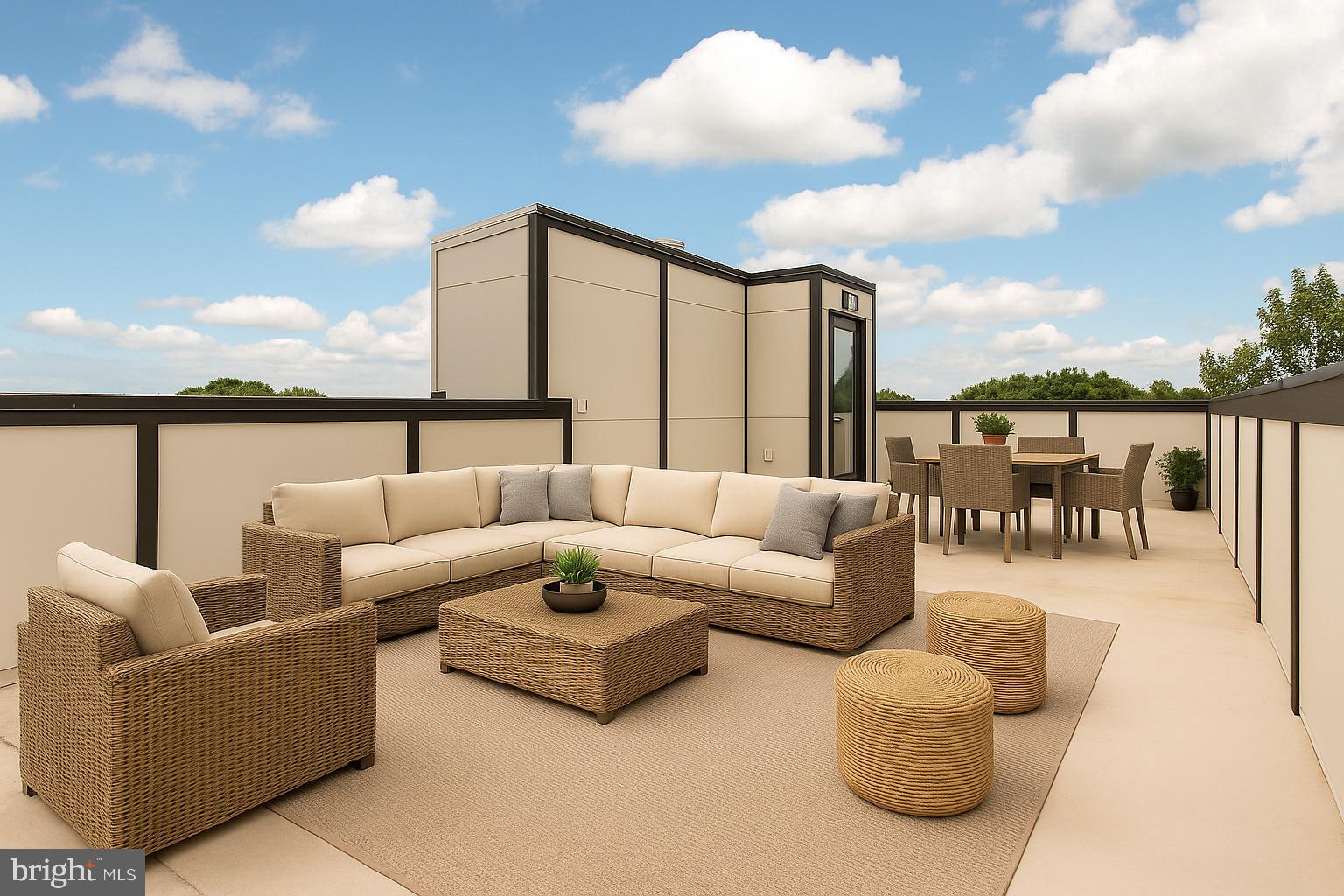 1631 G Street Southeast Washington, DC 20003 - Photo 33 of 42 a roof deck with couches and sky view