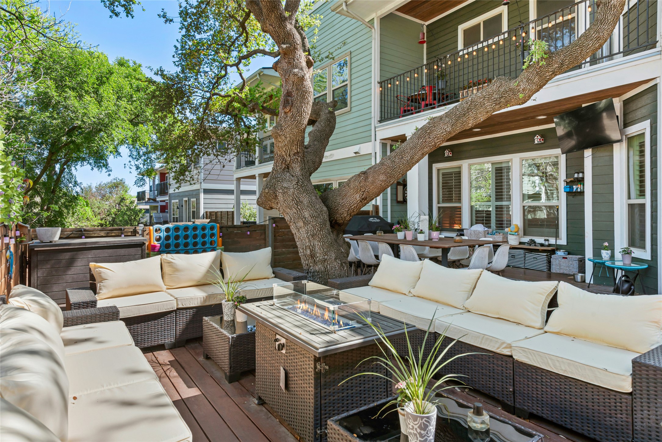 404 West Alpine Road, Unit 17 Austin, TX 78704 - Photo 11 of 35 Patio / terrace with an outdoor hangout area, a wooden deck, and area for grilling