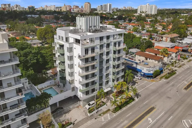 a view of a city with tall buildings