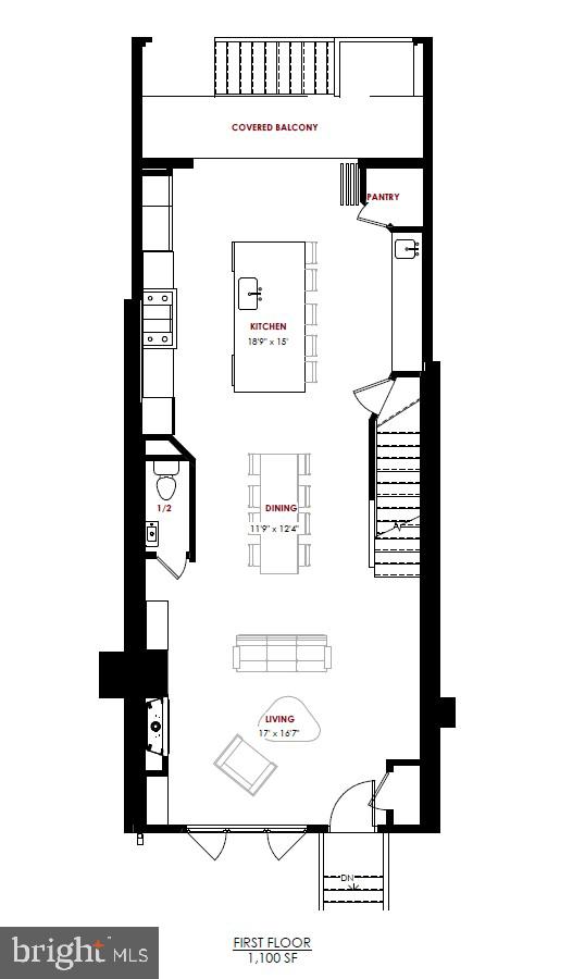 1720 37th Street Northwest Washington, DC 20007 - Photo 44 of 47 Main Level - 1,100 SF