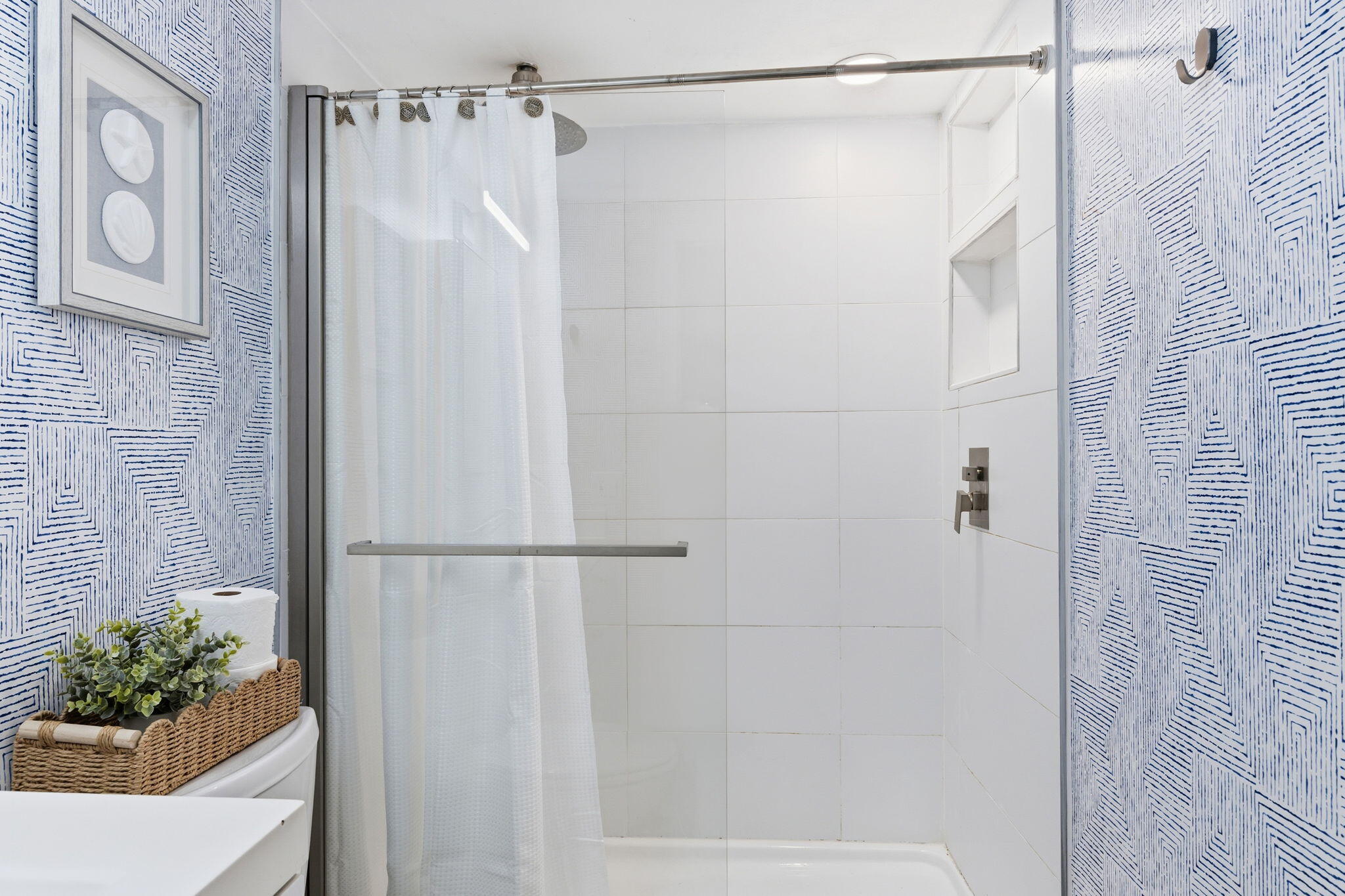 3000 Riomar Street, Unit 407 Fort Lauderdale, FL 33304 - Photo 16 of 38 a bathroom with a shower and a glass door shower