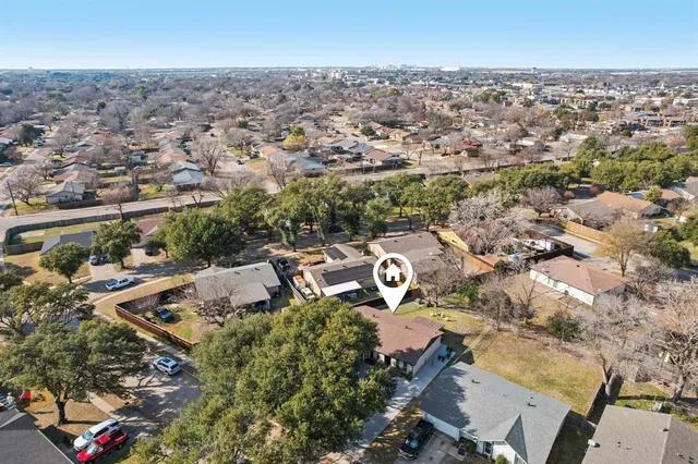 an aerial view of multiple house