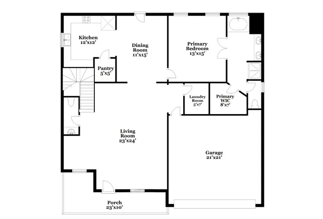 a picture of a bench in front of a door