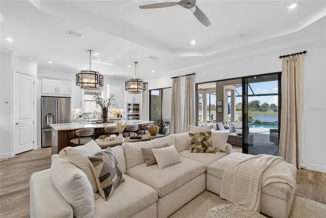 a view of a lake with a ocean view