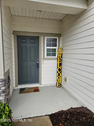 a view of outdoor space and garage