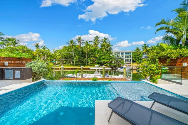 a view of a lake with a city