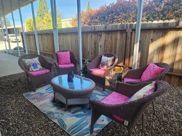 a outdoor space with patio the couch and chairs