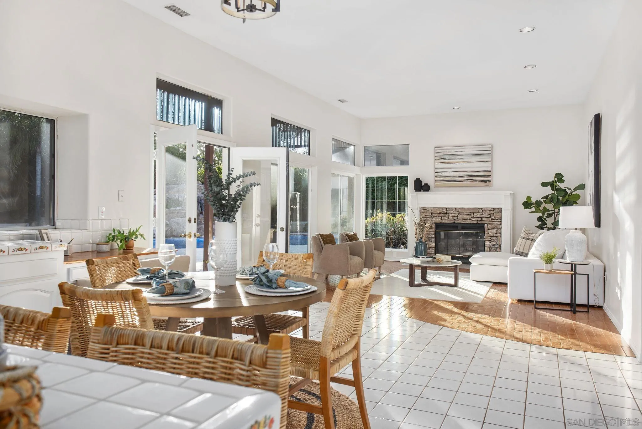 1623 Dewitt Estates Road Alpine, CA 91901 - Photo 13 of 53 a living room with fireplace furniture and a flat screen tv