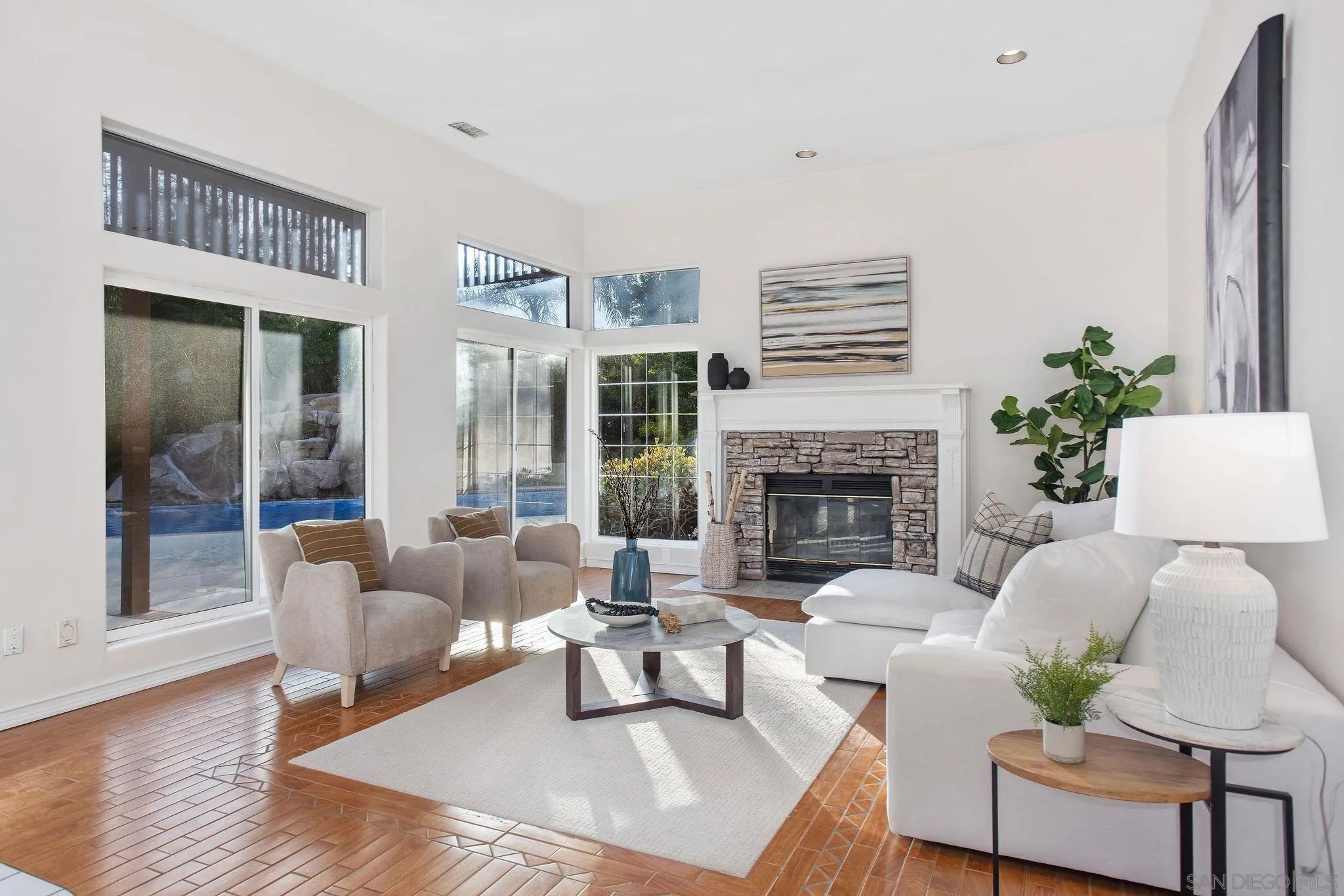1623 Dewitt Estates Road Alpine, CA 91901 - Photo 14 of 53 a living room with furniture and a fireplace