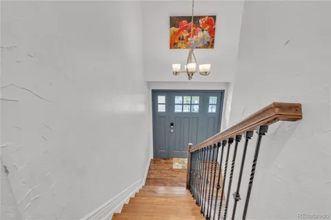 a view of hallway with stairs