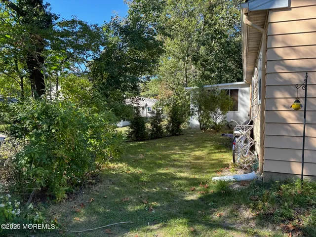 a view of a yard with a tree