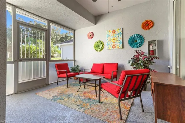 a view of a livingroom with furniture