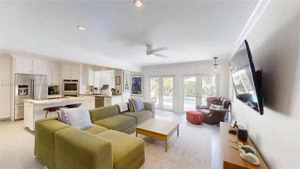 a living room with furniture and a couch