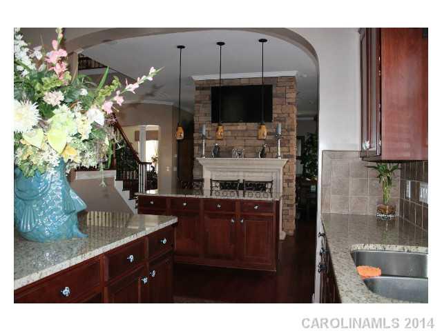 573 Quicksilver Trail Fort Mill, SC 29708 - Photo 5 of 16 a kitchen view with living room cabinets and flat screen tv