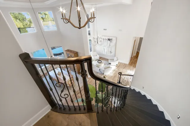 a view of entryway with wooden floor