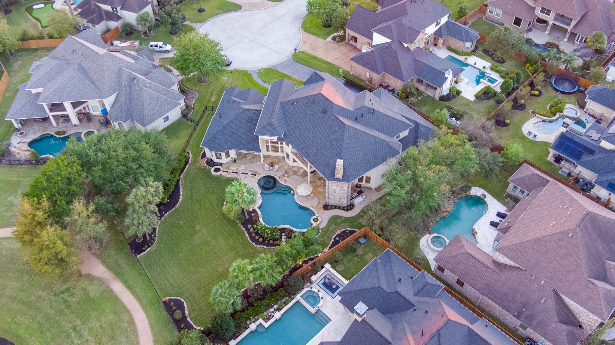 15702 Knauff Ranch Court Cypress, TX 77429 - Photo 50 of 50 an aerial view of a house with a garden