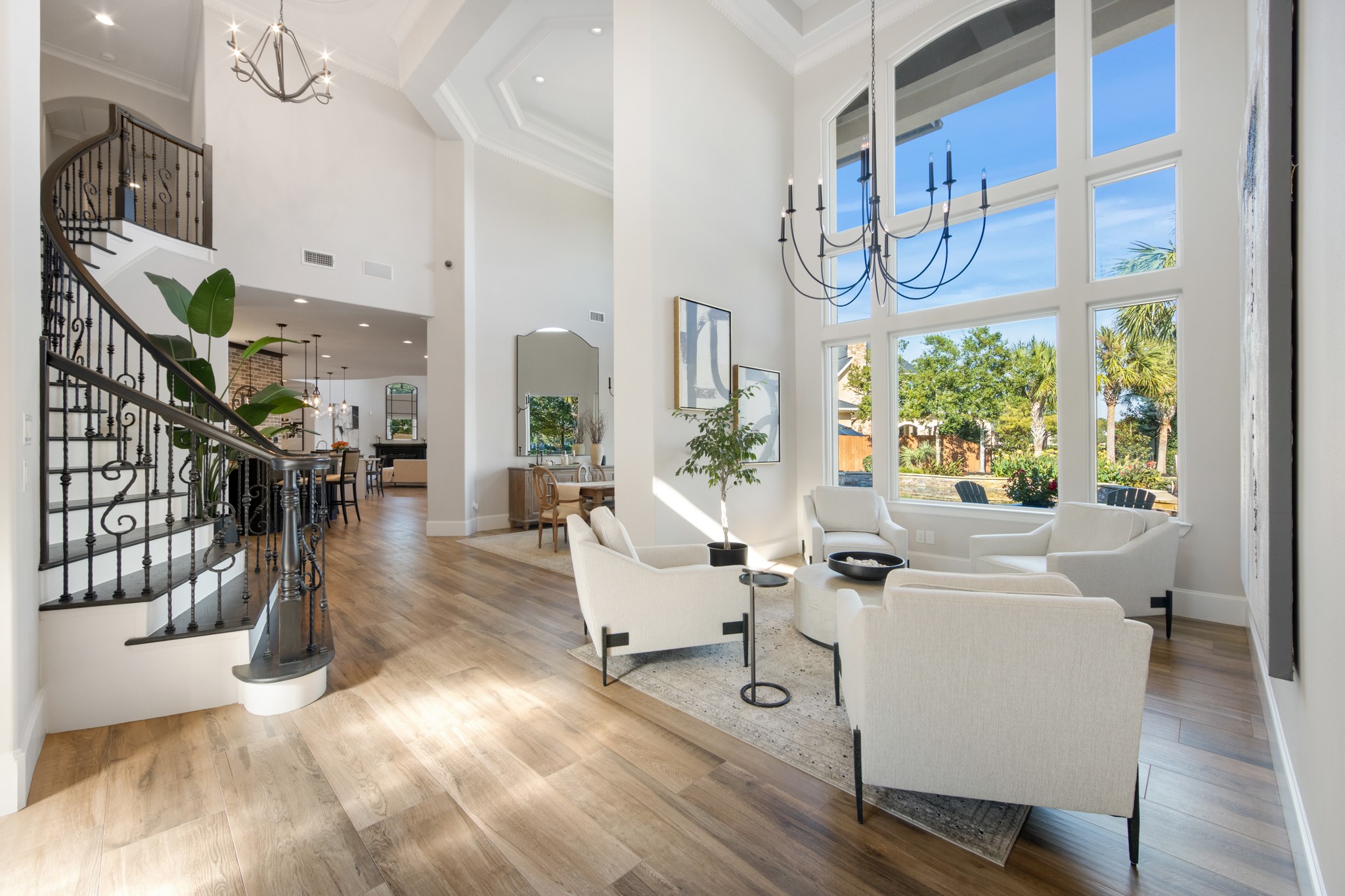 15702 Knauff Ranch Court Cypress, TX 77429 - Photo 7 of 50 a living room with fireplace furniture and a large window
