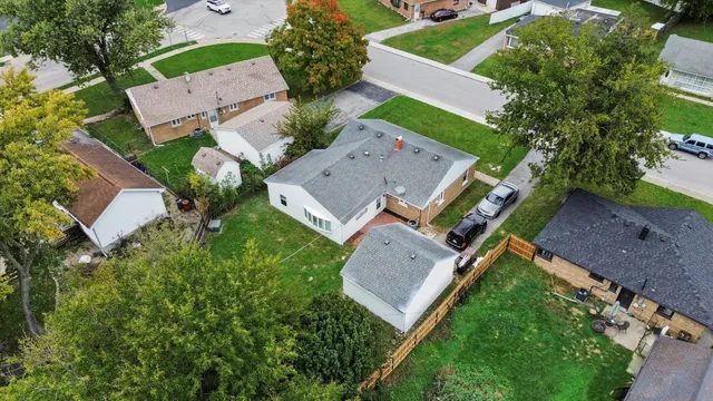 an aerial view of a house