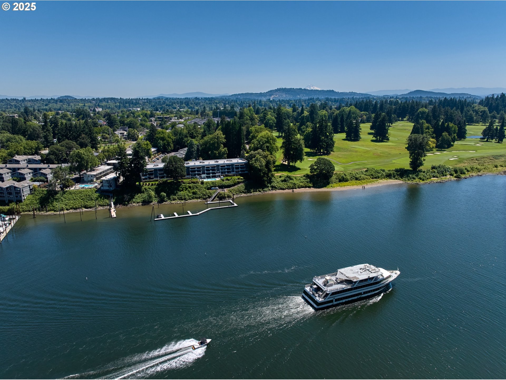 790 Southeast Webber Street, Unit 401 Portland, OR 97202 - Photo 35 of 43 an aerial view of a house with a lake view