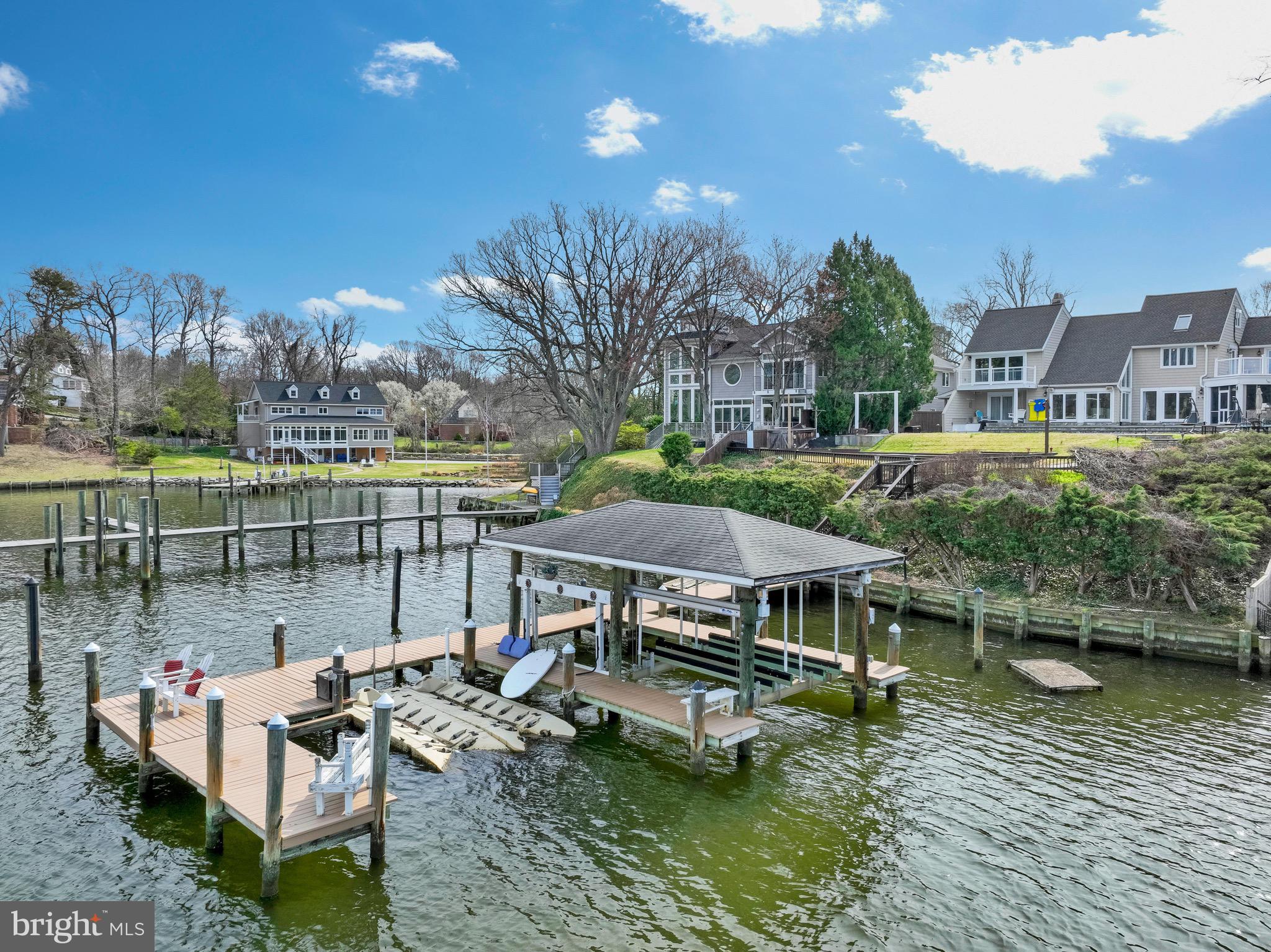 252 Riverside Road Edgewater, MD 21037 - Photo 83 of 90 Aerial - Covered boat slip, jet ski ramp