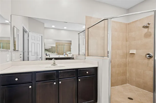 a bedroom with a bed and furniture